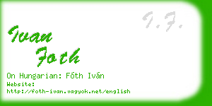 ivan foth business card